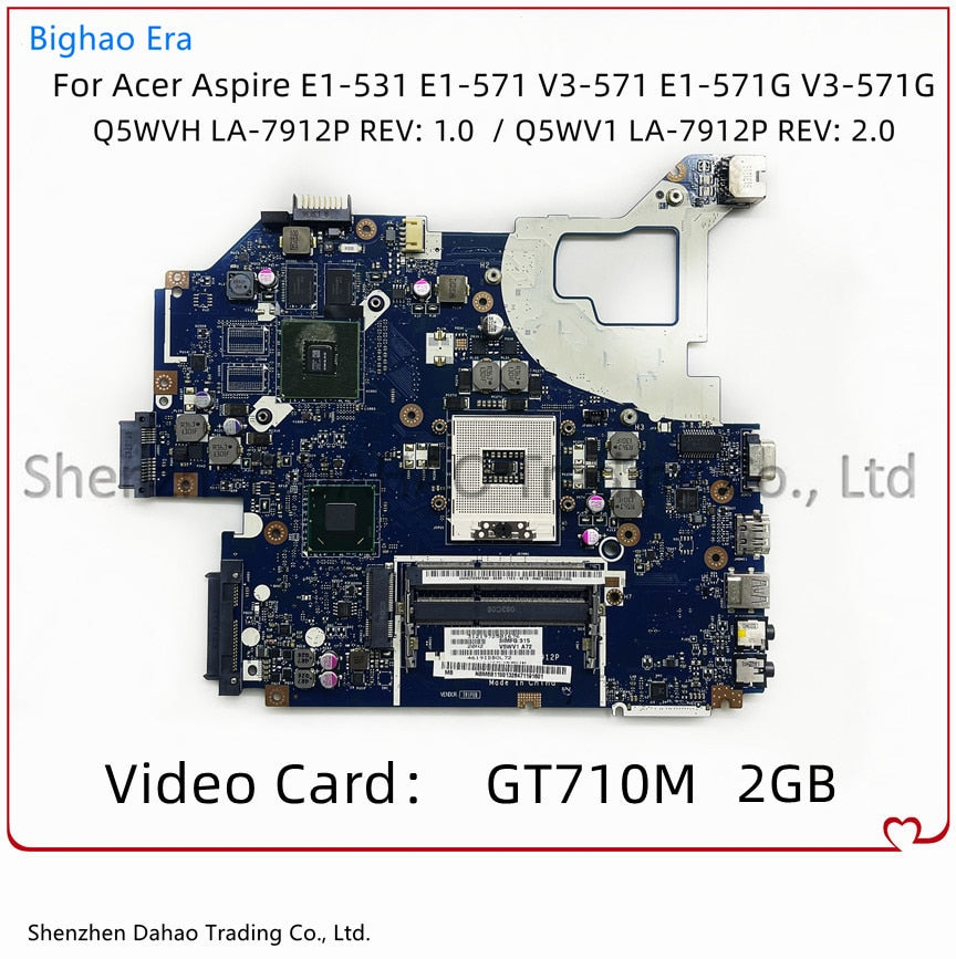 Q5WVH Q5WV1 LA-7912P Acer Aspire Motherboard Q5WVH Q5WV1 LA-7912P Acer Aspire Motherboard